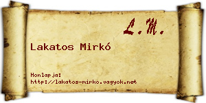 Lakatos Mirkó névjegykártya